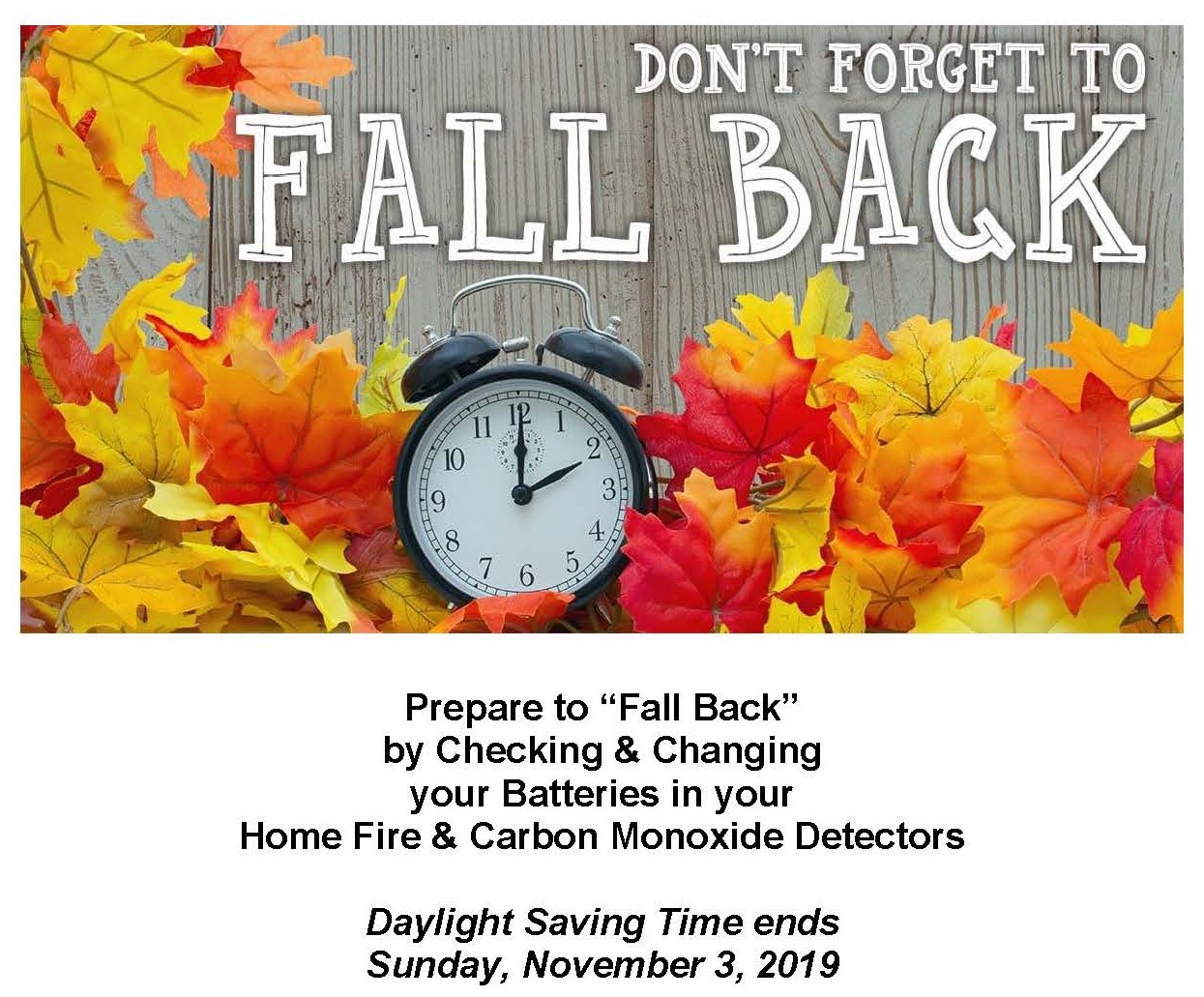 Fall back safely this weekend as daylight saving time ends Village of